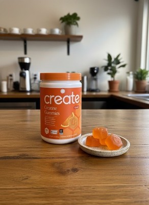Create Creatine Gummies Orange Flavor 90 Count Creapure NSF Certified Sport
