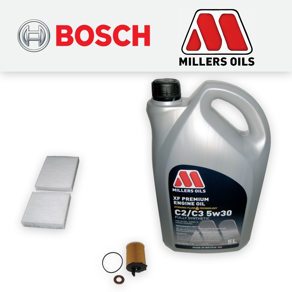SERVICE KIT for PEUGEOT 208 1.4 HDI DV4C OIL CABIN FILTER +C2/C3 OIL (2012-2015)