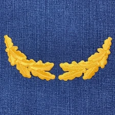 Scrambled Eggs Patch Set - Yellow Military Captain Hat Embroidered Oak Leaves