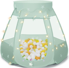 Baby Ball Pit for Toddler: with Star Lights - Pop up Princess Play Tent for Kids