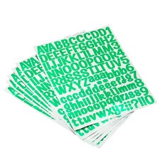 Letter Alphabet Number Stickers,Reflective Glitter Green 1" 126 Count/Sheet,6pcs