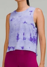 Lululemon Train to Be Tank Top Rain Stripe Marble Dye Charged Indigo Size 10