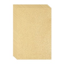 5 Sheets 2mm Glitter Foam Sparkle Sheet EVA Paper, Light Gold