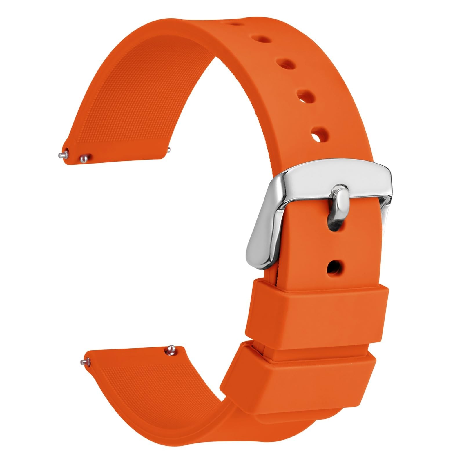 Bracelet silicone 14mm étanche et flexible à boucle argentée pour montre sport femme