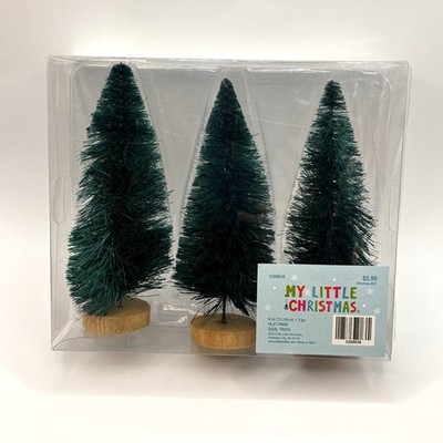 My Little Christmas Hobby Lobby 6'' Sisal Bottlebrush Trees Green 2021 - New