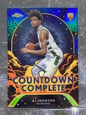 2024-25 Topps Chrome - Countdown Complete AJ Johnson Blue Basketball Refractor 