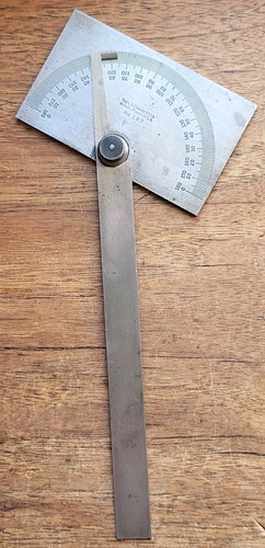 Vintage L. S. Starrett No. 183 Steel Protractor Machinist Tool USA - Picture 6 of 6