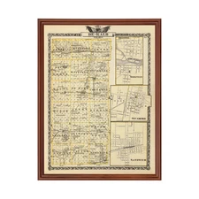 Old Map of Dekalb County, IL 1876 - Vintage Illinois Art