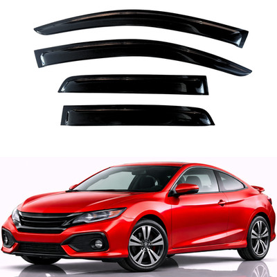 KPY Rain Guards Window Visors for 2016-2020 Honda Civic, 4-Piece (Out-Channel)
