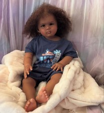 28in Lifelike Pianted Toddler Boy Girl Reborn Baby Doll Rooted Hair DIY Toy Gift