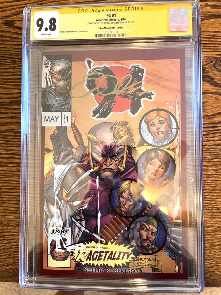 AMERICAN DISCHORD 5/14 '94 #1 CGC 9.8 SIGNED/SKETCH 7/18/18 BY SHELBY ROBERTSON Comic Art