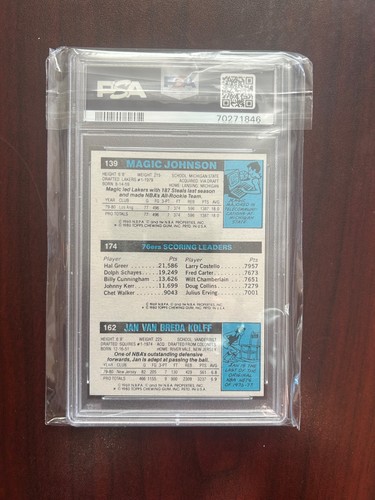 1980–81 Topps, Magic Johnson rc Julius Irving, PSA - Picture 2 of 2