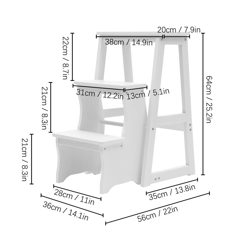 Folding Library Ladder Chair, Lightweight Portable Multifunctional Step Stool - Image 3 of 4