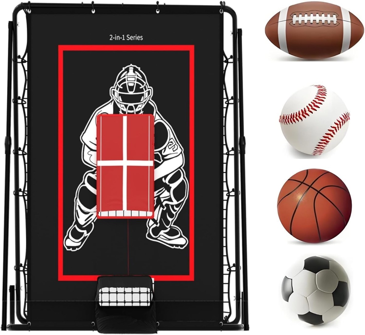2-in-1 Baseball Pitching Target and Rebounder Net W/Strike Zone
