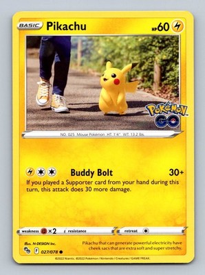 Pikachu (27) Common Pokemon GO 027/078 NM