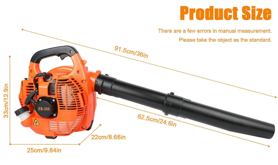 🔥26CC 2-Stroke Leaf Blower Handheld Gas Powered Snow Blower 400CFM Light Weight - Image 2 of 4
