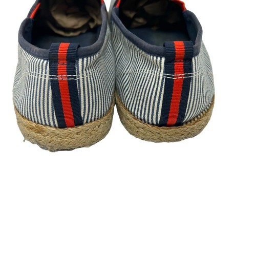 Tory Burch Mon Amour Navy Blue Red Stripe Heart Espadrille Flats Size 10 - Picture 7 of 10