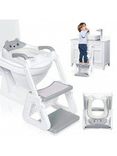 NEW 2-IN-1 Potty Training Toilet Seat With Step Stool For Toddler, Stability
