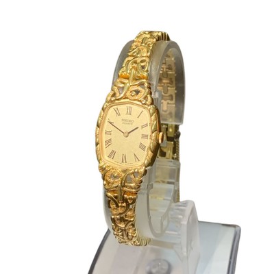 SEIKO 2320-6140 ゴールド ローマン レディース 腕時計 クォーツ Seiko 2320-6140 Analog Quartz Women Women'S Watch Works Confirmed