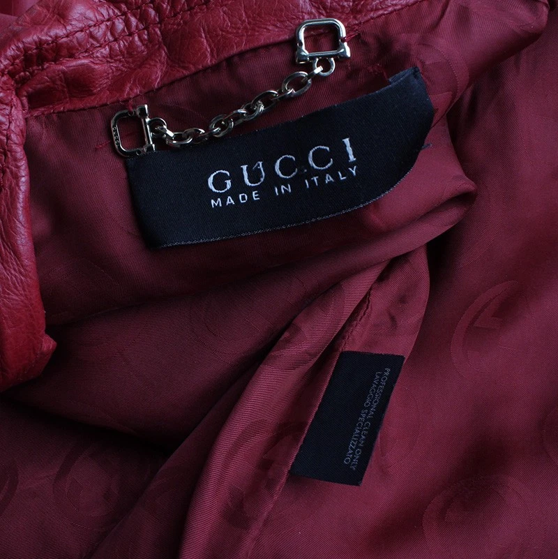 Gucci Giacca di pelle rossa 44 75630646