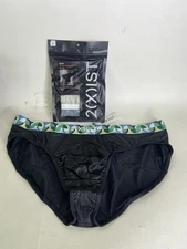 2xist Sexy Sliq Ultra Low Rise Brief Underwear Black Beauty Eames Mens Size L