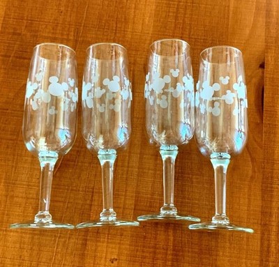 Disney Mickey Mouse Fluted Champagne Glass 7 1/4'' -- Set of 4