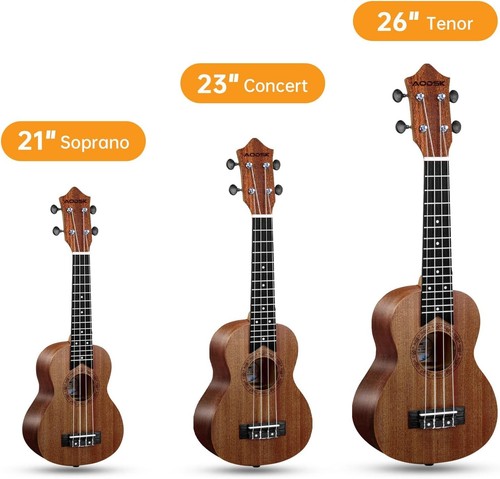 26-Inch Tenor Ukulele Kit with Accessories - Ideal for Beginners and All Ages - Picture 6 of 9
