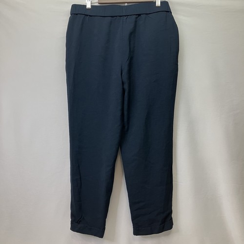 Pantalones informales de negocios con puños cintura elástica azul marino talla L LOFT para mujer - Imagen 2 de 5