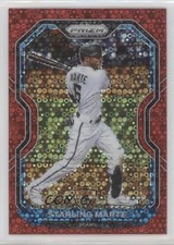 2021 Panini Prizm Tier II Red Donut Circle Prizm 28/99 Starling Marte #123 0s8i