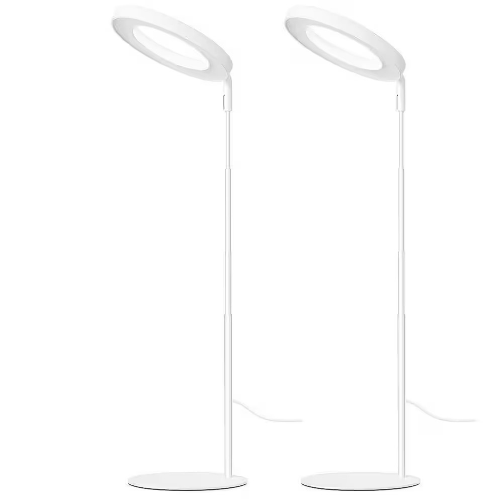 White Adjustable Full Spectrum Grow Light, Height Adjustable Aluminum Fixture wi
