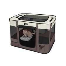 Foldable Pet Kitten Playpen, Upgrade Waterproof Portable Cat Dog Playpen Kenn...