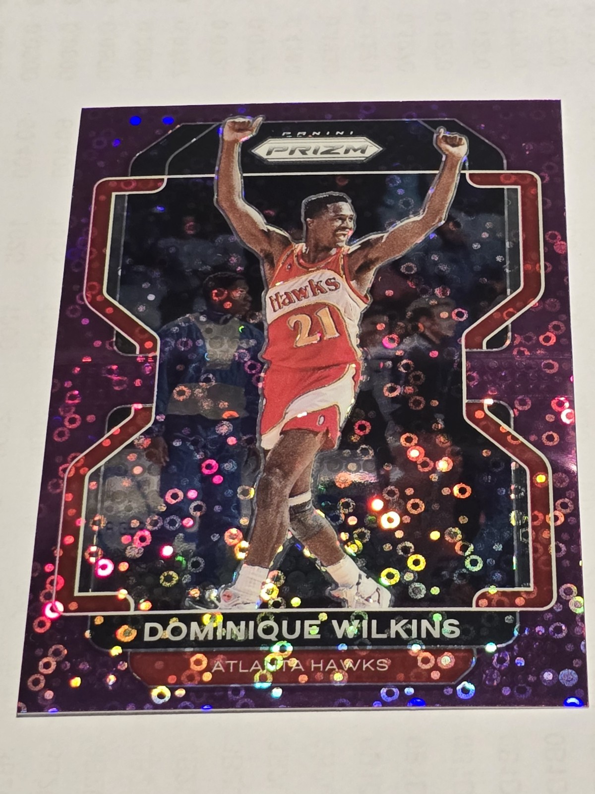2021-22 Panini Prizm Fast Break Dominique Wilkins #252 purple Disco  Prizm /75