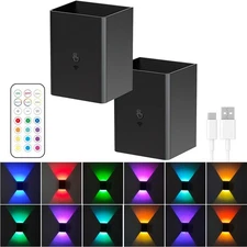2Pcs RGB Wall Light Up Down Sconce Lighting Fixture Exterior Hallway Lamp Indoor