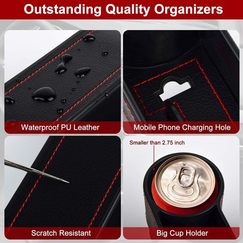2 Pack Car Seat Gap Filler Organizer, Automotive Front Seat Storage with Cup ... - 第 5/6 張圖片