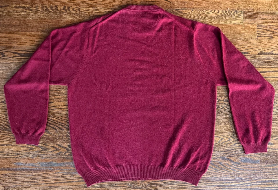 Suéter JWN Nordstrom Para Hombres Grande Rojo 100% Cachemira Cuello Redondo Pullover Tejido Suave Foto 2 de 4