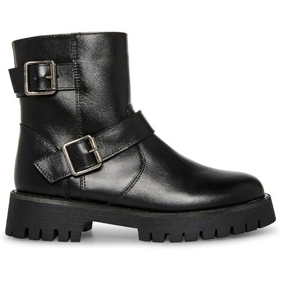 *NIB* Steve Madden Brycin Moto Bootie ~ Black Leather~ Size 7.5M