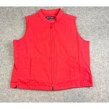 Vintage 90's Ralph Lauren Polo Golf Coral Zip Front Vest Men's Large Pockets