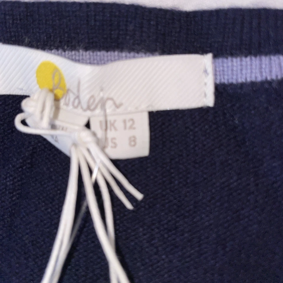 Nuevo con etiquetas Suéter Boden Mangas Cortas Azul Marino Diamante Botones Talla 8 Para Mujer Foto 2 de 4