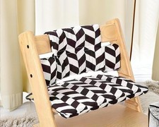High Chair Cushion for Stokke, Geometric Black and White Cushion Compatible w...