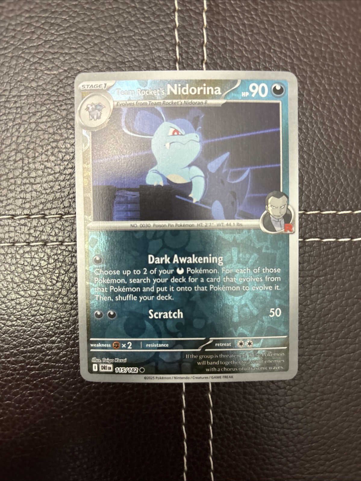 Pokemon TCG - Team Rocket's Nidorina 115/182 - Destined Rivals - NM Reverse Holo