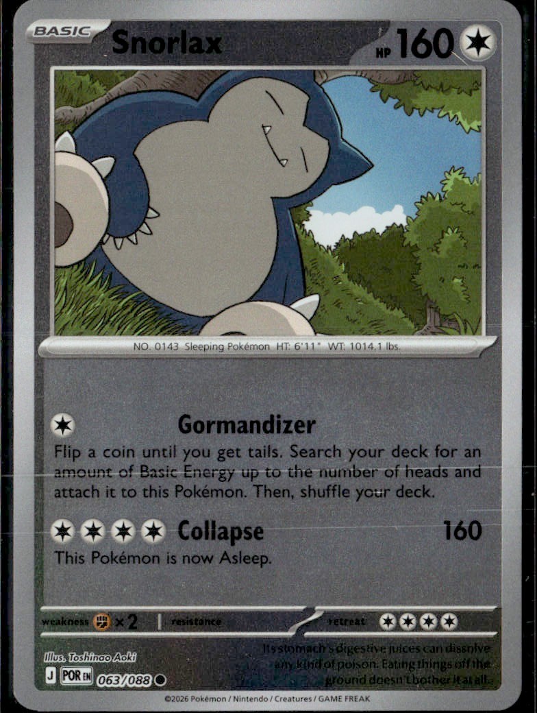 Snorlax 063/088 Me03: Perfect Order Reverse Holo Pokemon Card