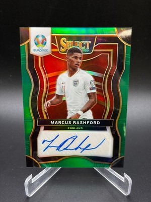 2020 Panini Select UEFA Euro Marcus Rashford SI-MRA Auto Green Prizm /15