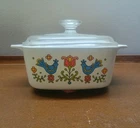 VTG 1975 Corning Ware A - 1  1/2 - B Country Festival Casserole Dish w Pyrex Lid