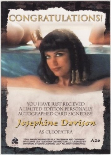 XENA: Beauty & Brawn Autograph A26 Josephine Davison as "Cleopatra" - Picture 2 of 2