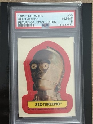 Star Wars 1983 C-3PO Return of the Jedi Sticker PSA 8