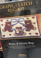 Graph N Latch Hook Rug Kit 'Bears  Heart Rug' 26"x20" New Sealed MCG Textiles