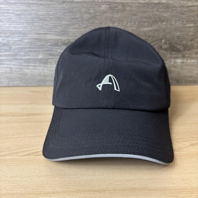 #ad Portland Accessories Hat Cap Strap Back Black Vented Reflective Running Mens $17.55