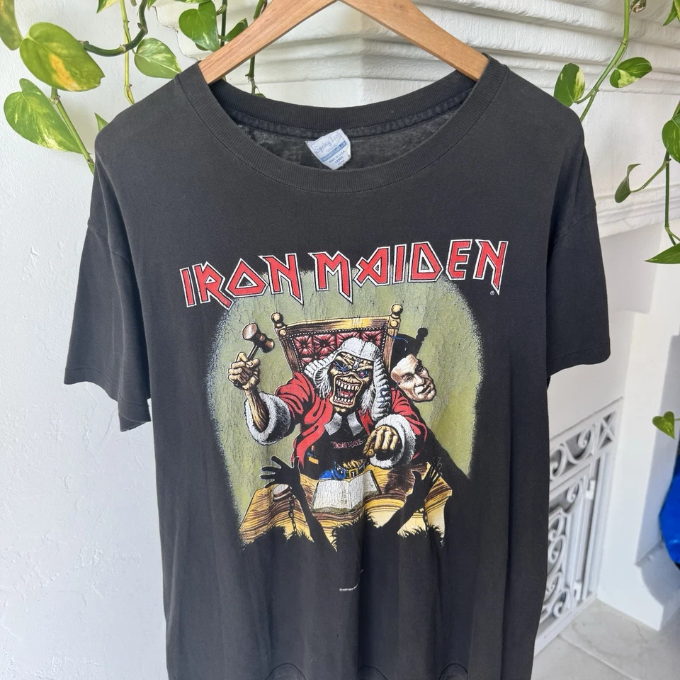 Camiseta De Colección Iron Maiden 1990 Deaf Sentence Band Tour Grande Hecha en EE. UU. Años 90 Foto 2 de 4