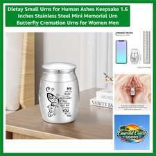 Elegant Butterfly Mini Memorial Urn for Ashes - 1.6 Inches Stainless Steel