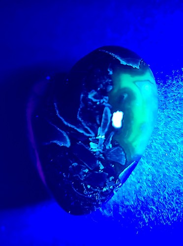 Rare! 2.3" 90g UV Reactive Mystical Volcano Agate Heart Crystal Carving - Picture 1 of 21